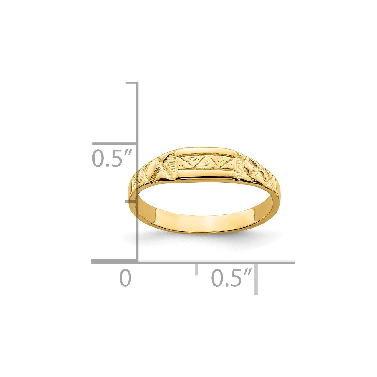 14K Baby Triangle Textured Ring-2