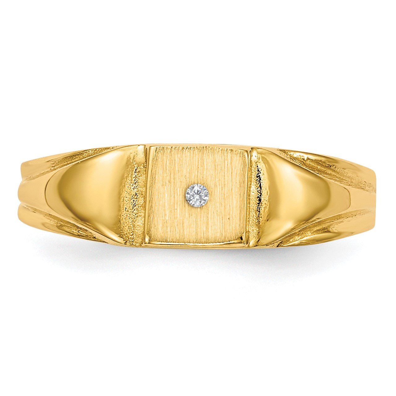 14k Child's AAA Diamond Signet Ring-3