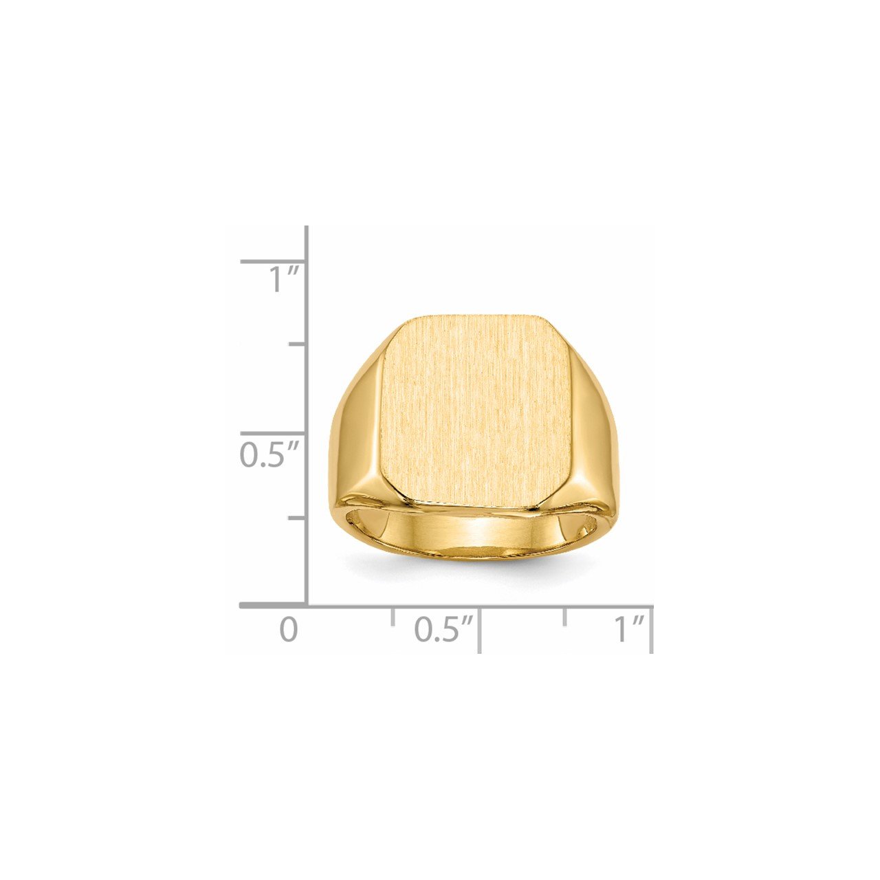 14k 17.0x15.0mm Closed Back Men's Signet Ring-4