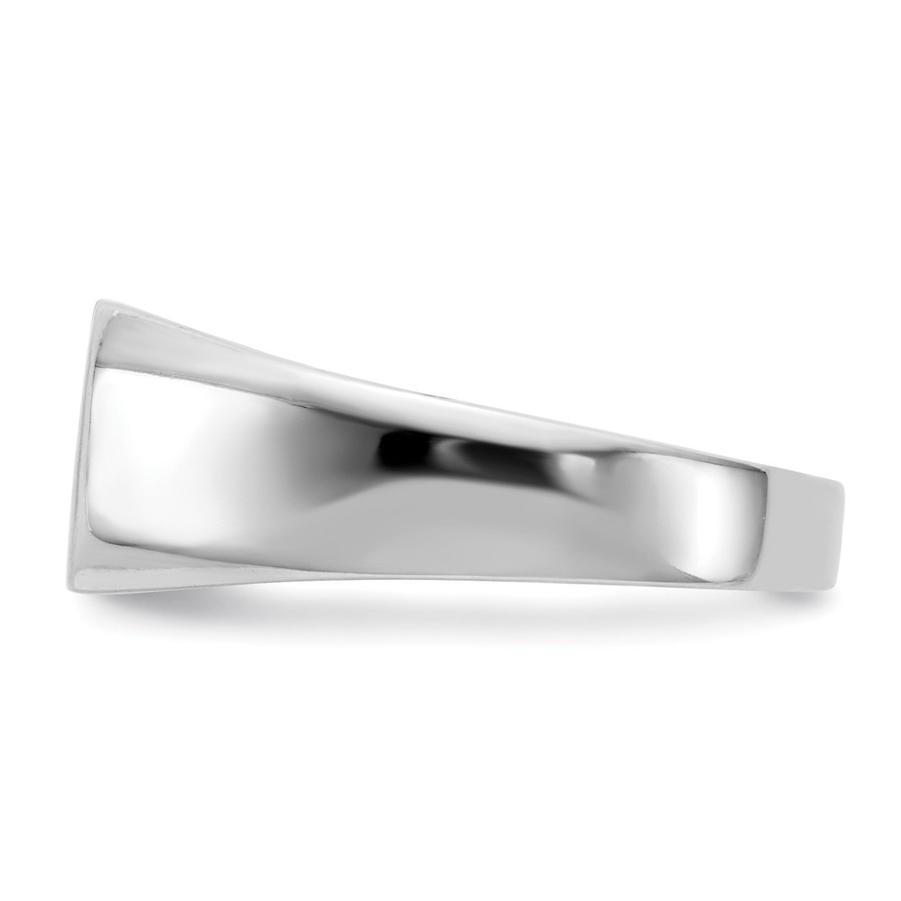 14k White Gold 9.0x10.0mm Open Back AA Diamond Signet Ring-2