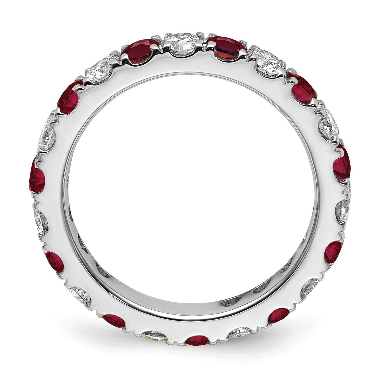 14kw Lab Grown Diamond SI1/SI2 G H I and Created Ruby Eternity Band-1