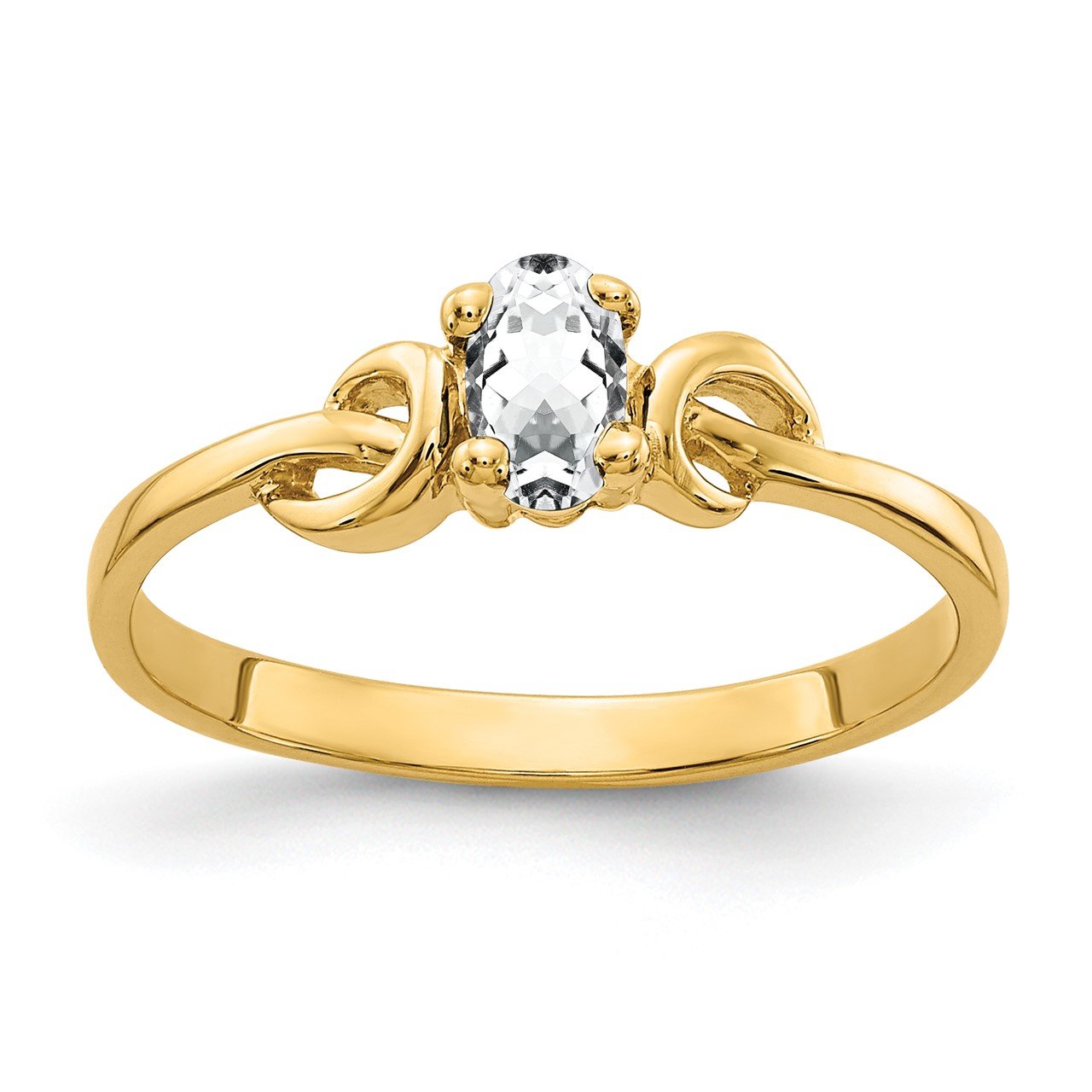 14k 5x3mm Oval Cubic Zirconia ring