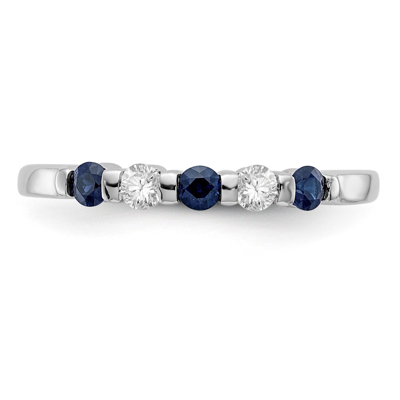 14k White Gold Diamond with Sapphire Band-3