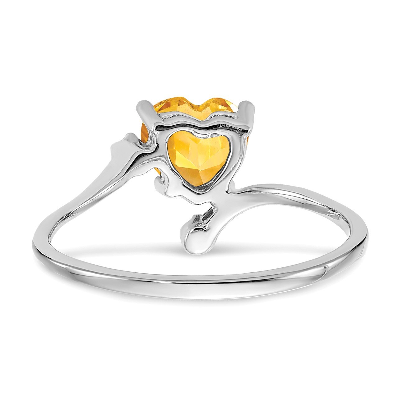 14k White Gold Citrine Diamond ring-5