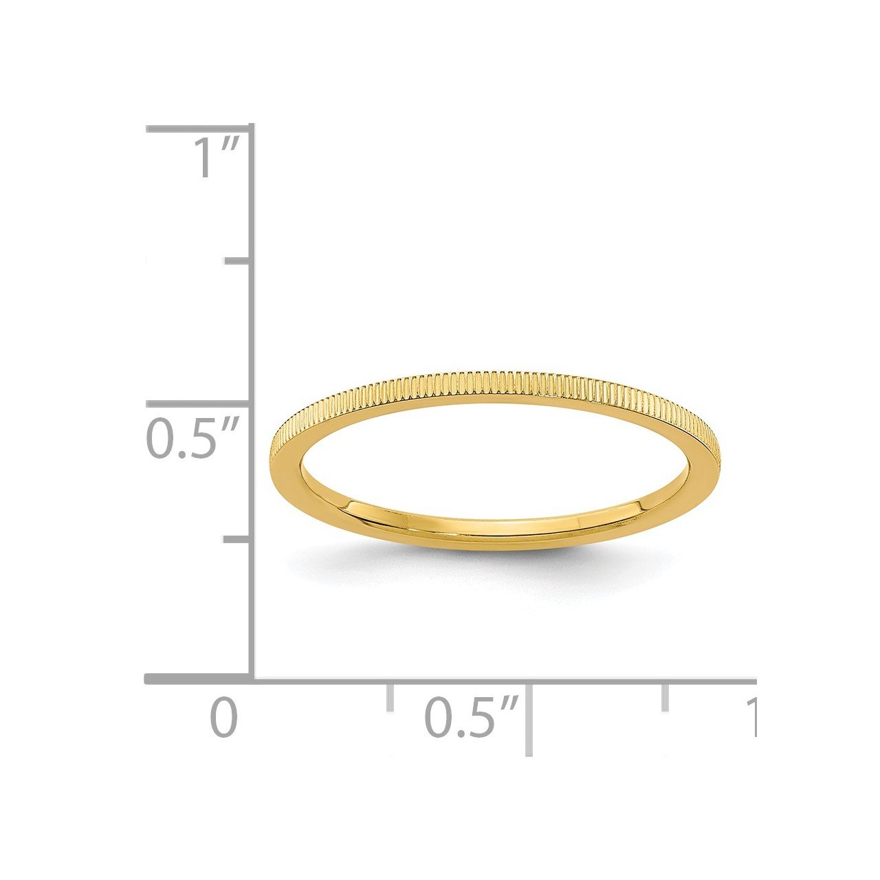 14K Gold 1.2mm Line Pattern Stackable Band-3