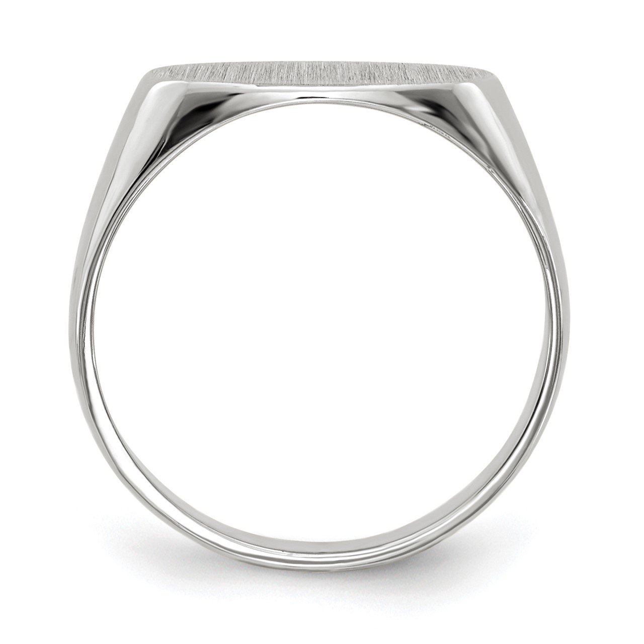 14k White Gold 6.5x12.0mm Closed Back Signet Ring-1