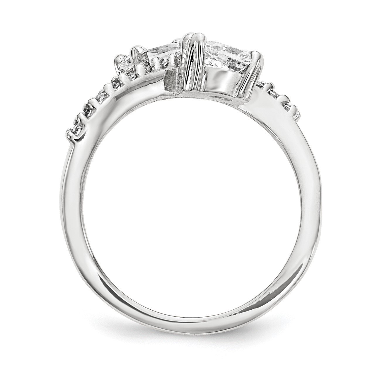 14KW VS Diamond 2-stone Ring Semi-Mount - 6x4 mm center stones-1