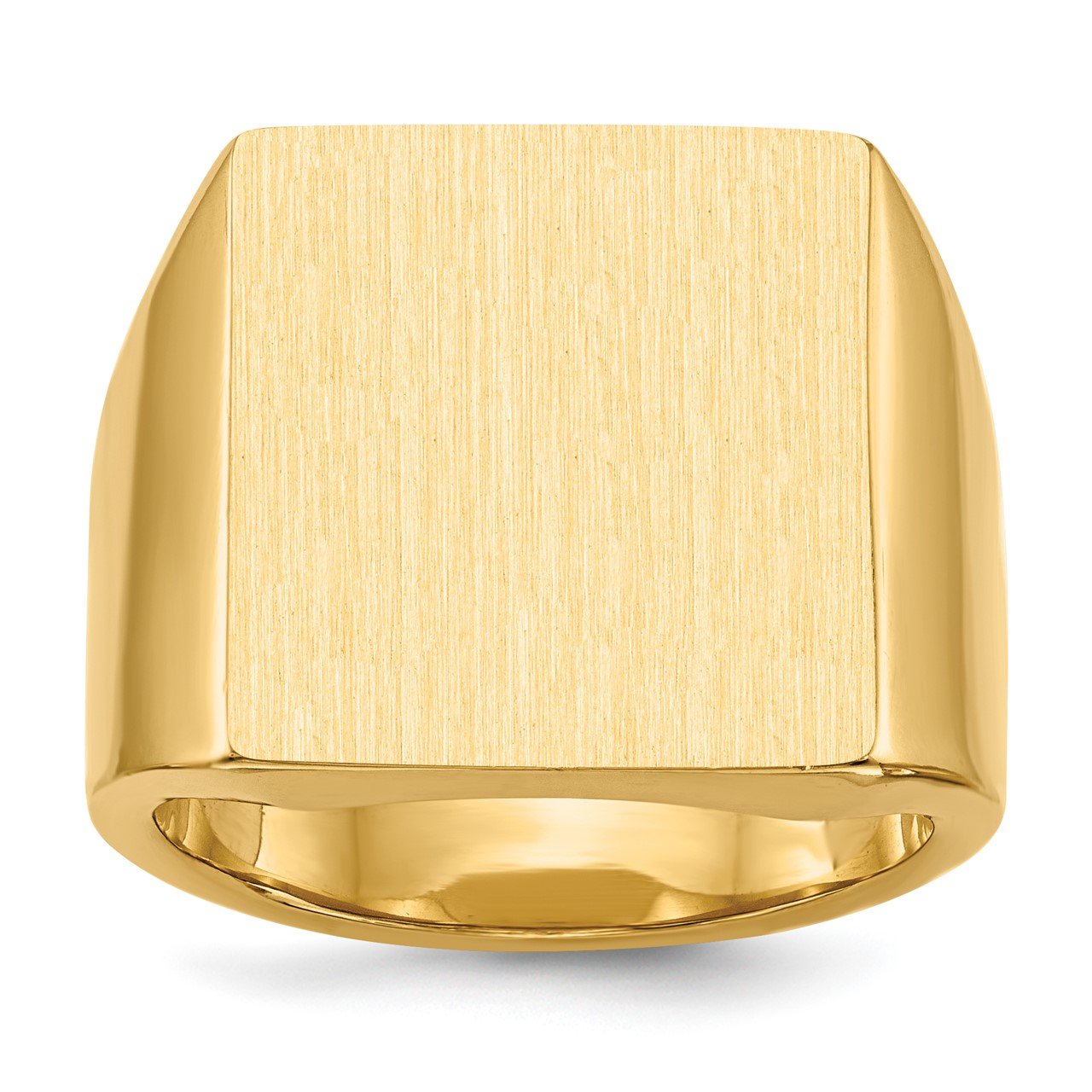 14k 17.5x16.5mm Closed Back Mens Signet Ring