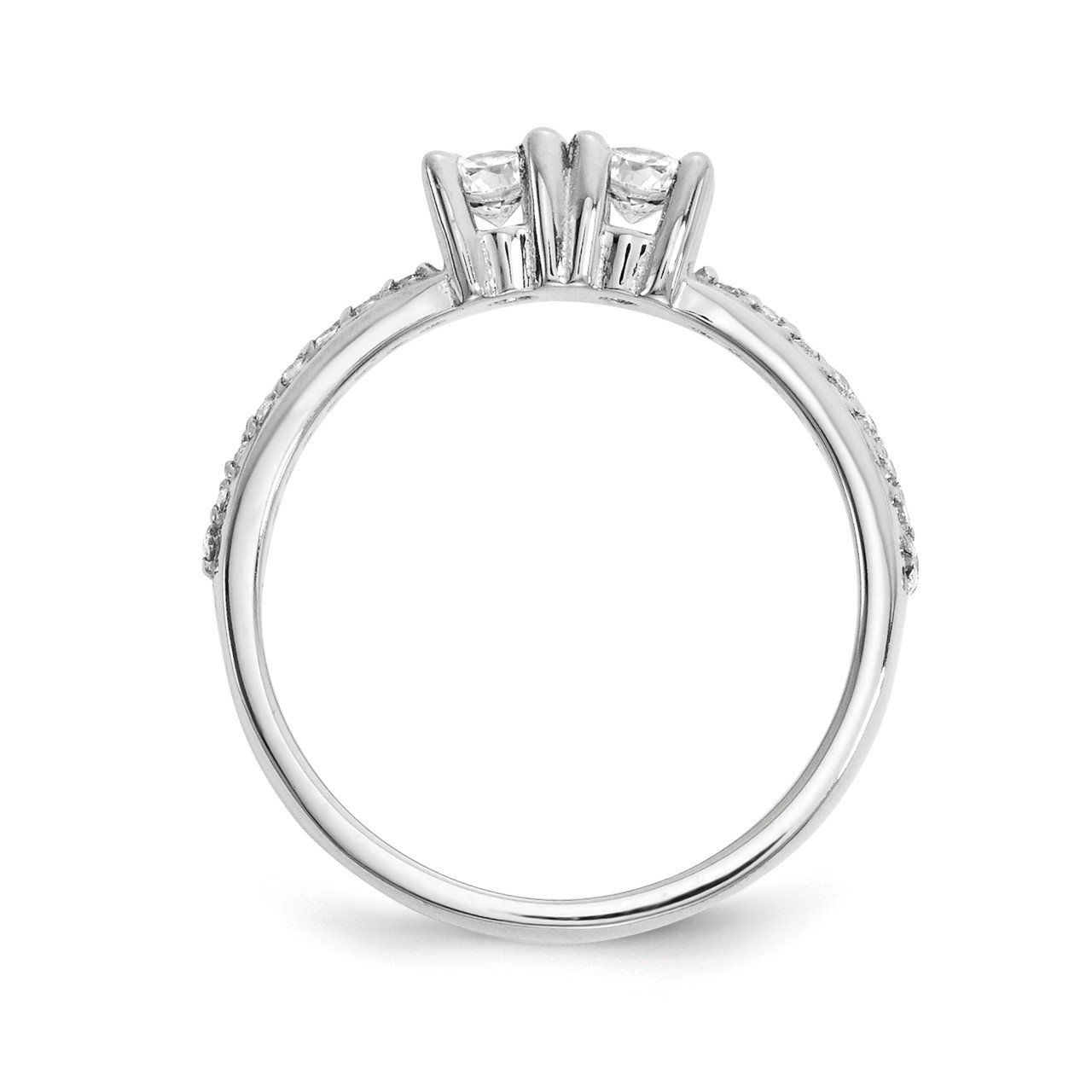14KW AAA Diamond 2-stone Ring Semi-Mount - 4.8 mm center stones-1