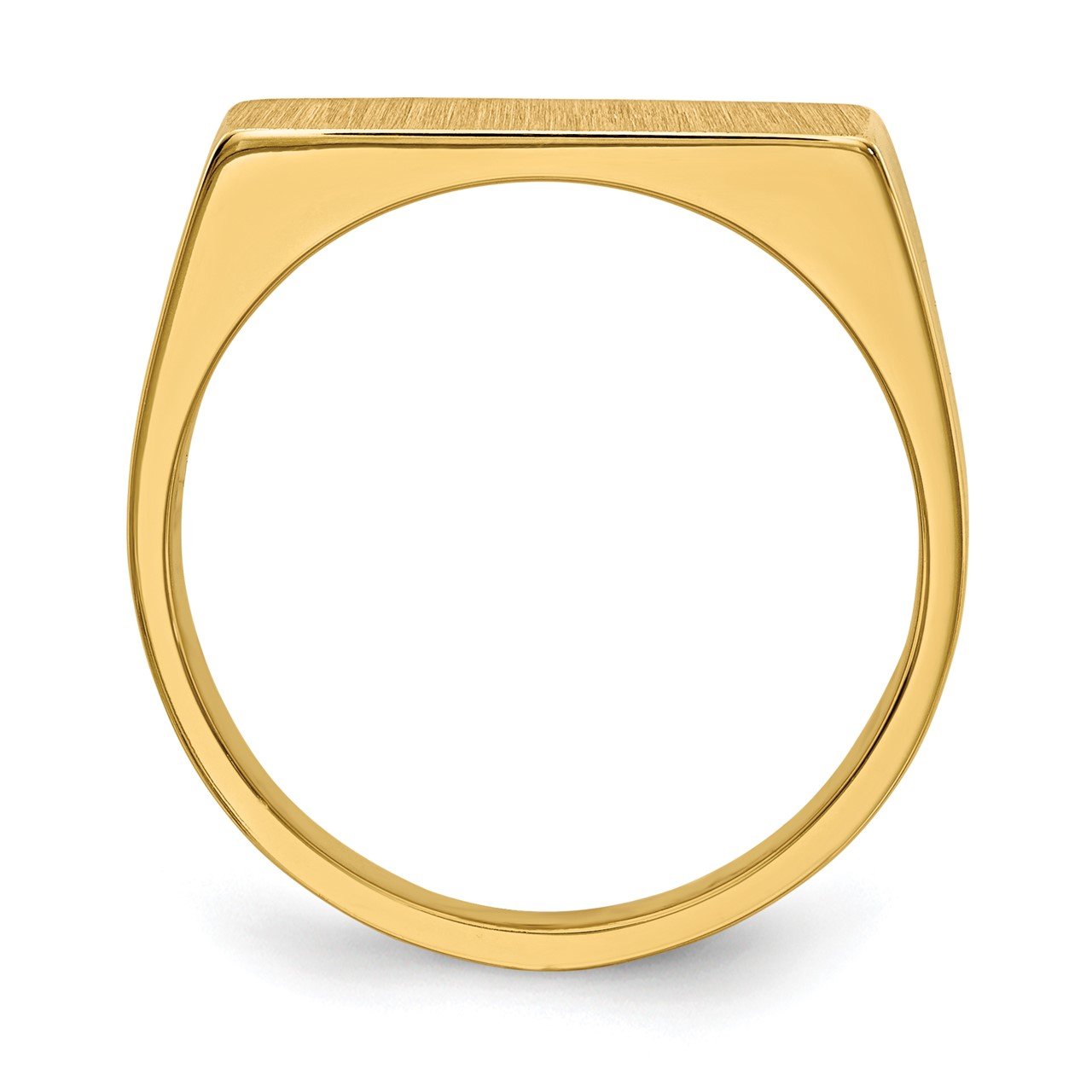 14k 8.0x16.5mm Closed Back Men's Signet Ring-1