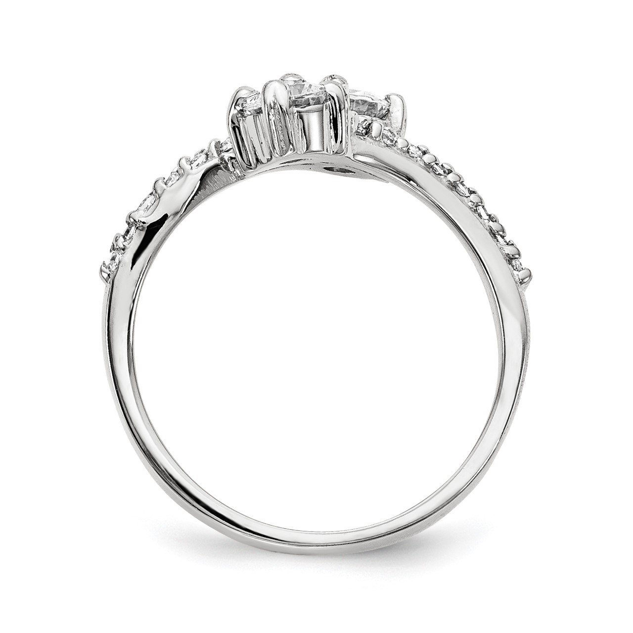 14KW AA Diamond 2-stone Ring Semi-Mount - 2.7 mm center stones-2