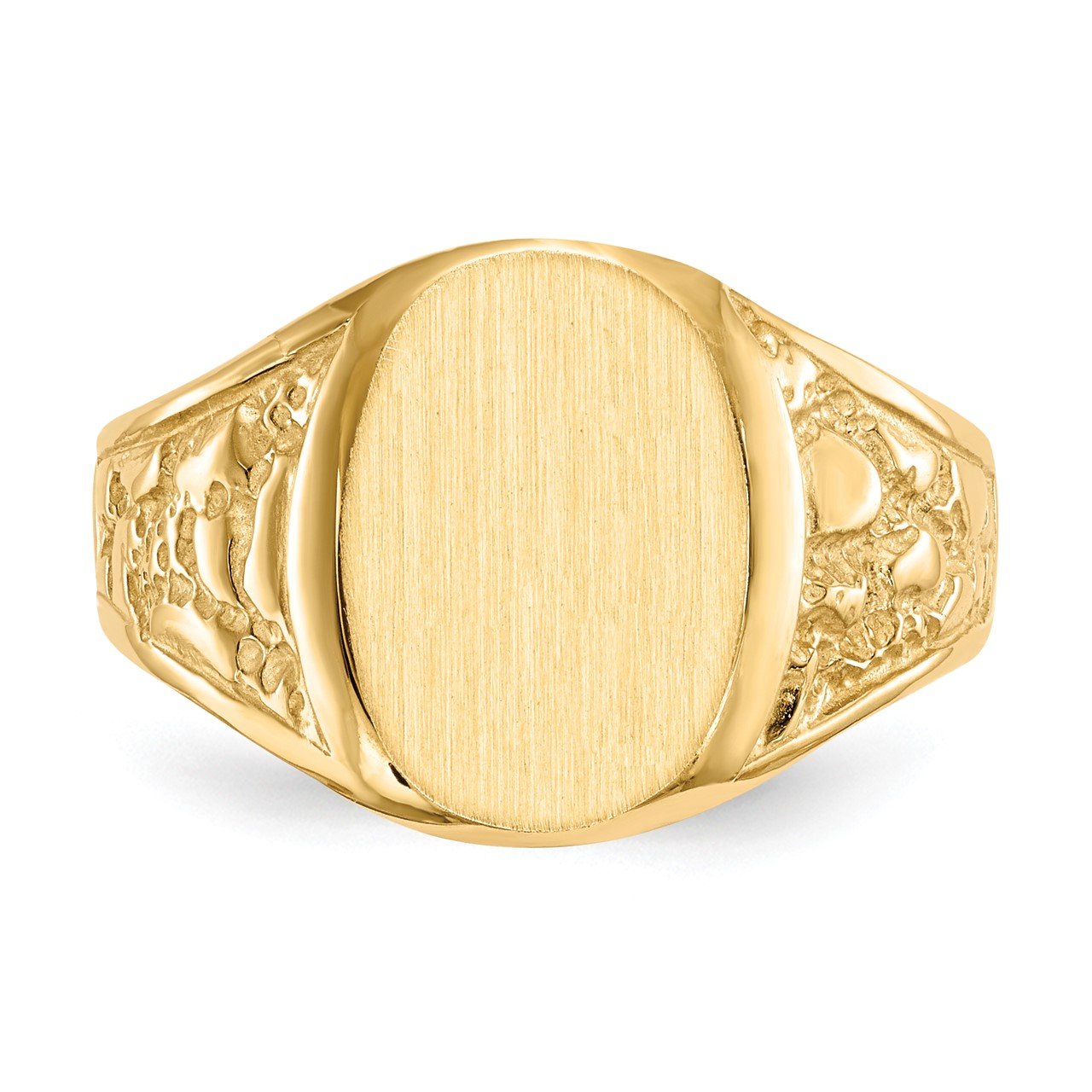 14k 14.5x11.0mm Closed Back Men's Signet Ring-3