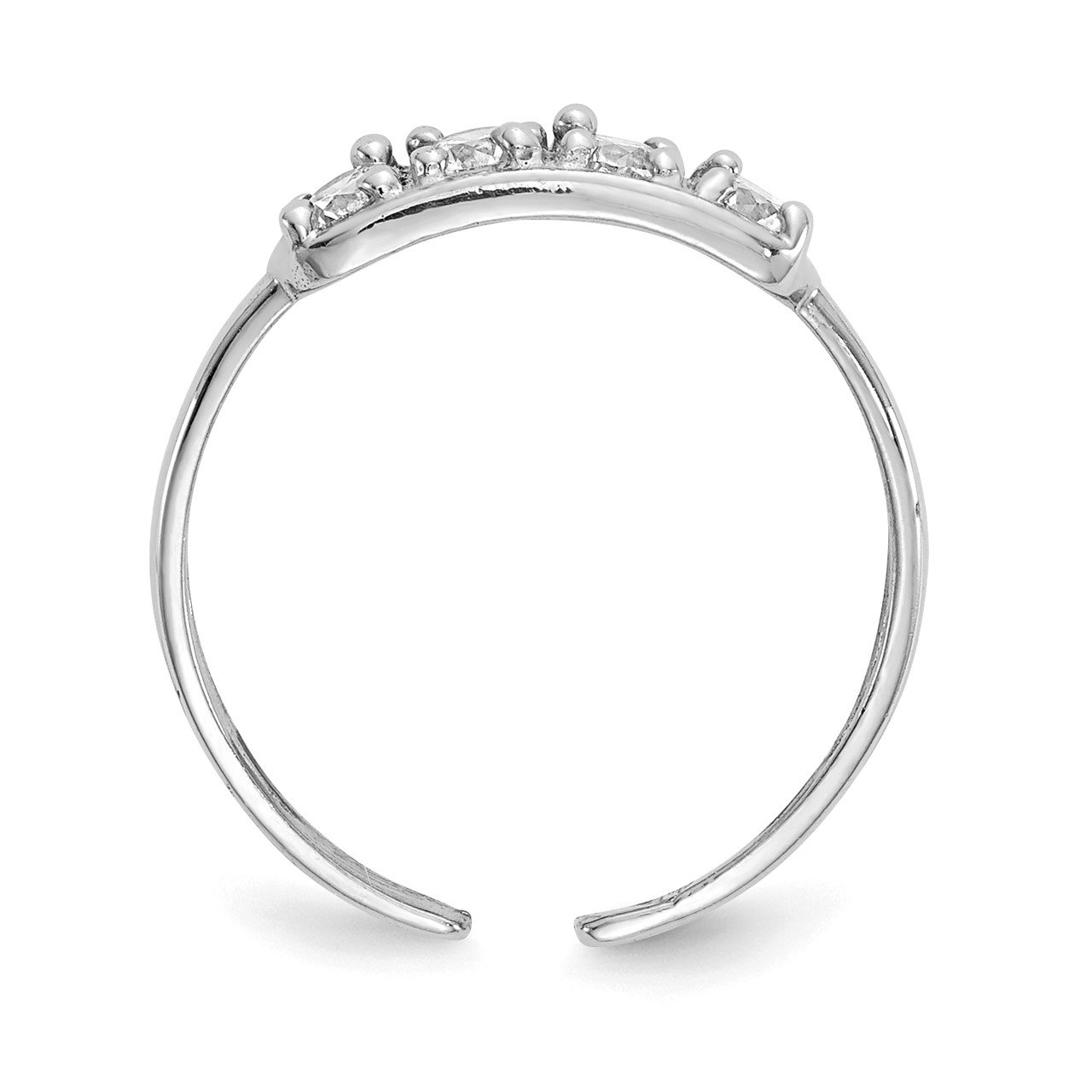 14k White Gold CZ Toe Ring-1