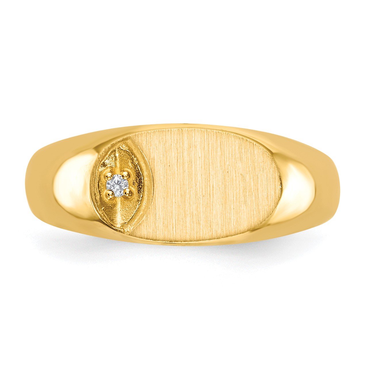 14k 6.5x11.0mm VS Diamond Open Back Signet Ring-3