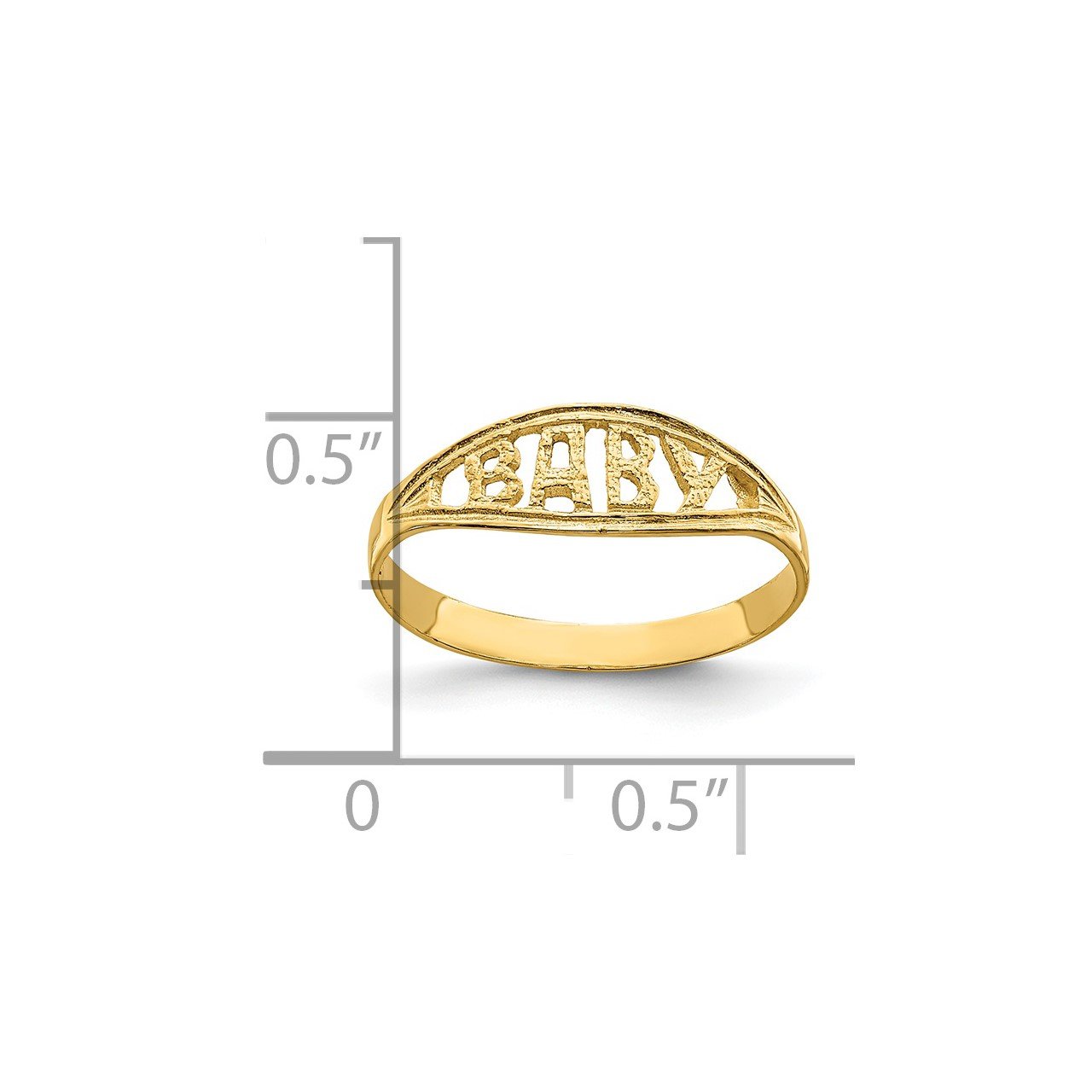 14K Cut-out BABY Band Ring-2