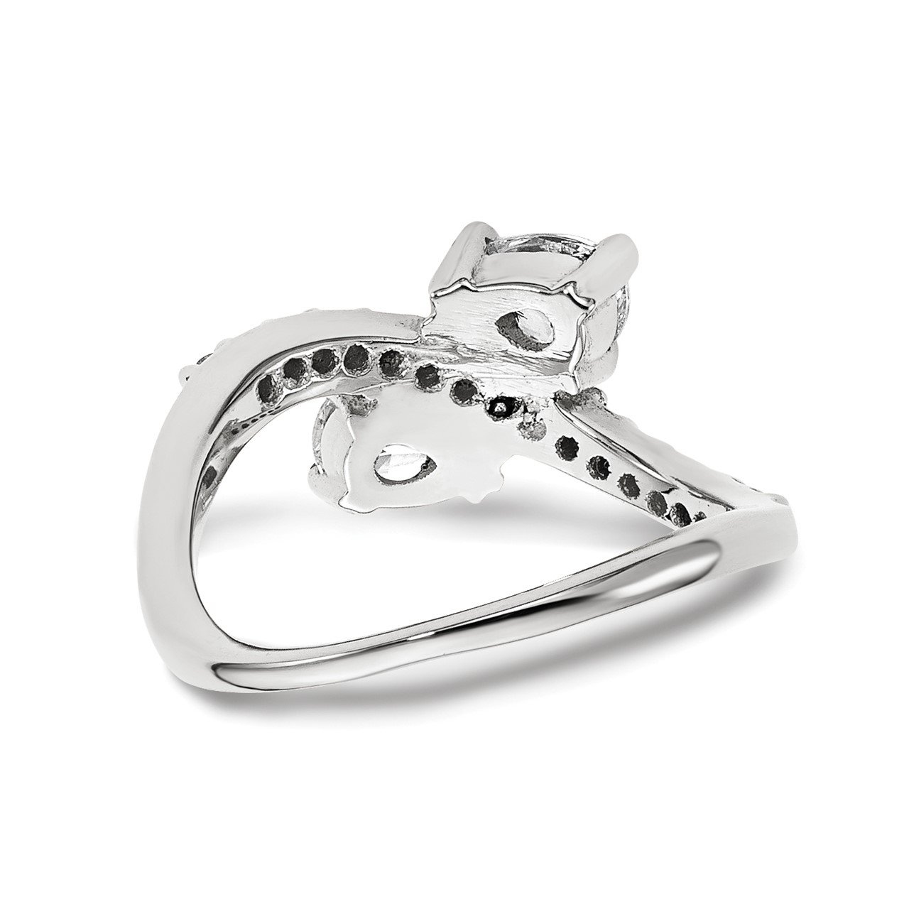 14KW AAA Diamond 2-stone Ring Semi-Mount - 6x4 mm center stones-3