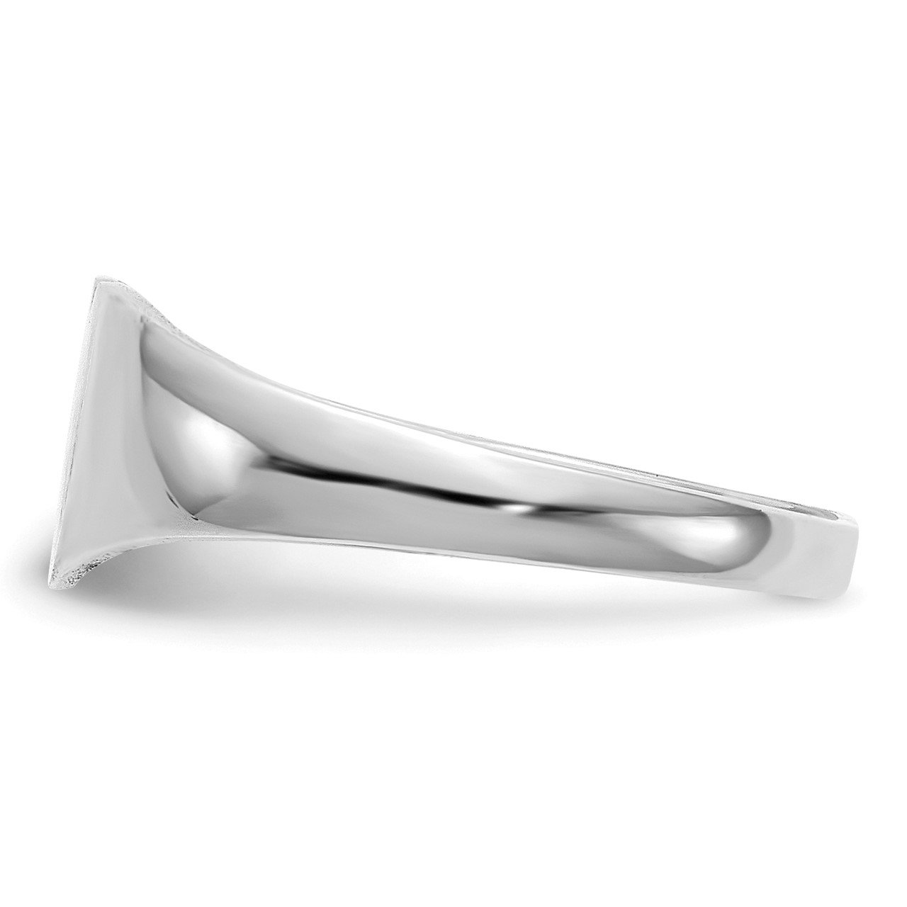 14k White Gold 7.0x9.5mm Closed Back Heart Signet Ring-2