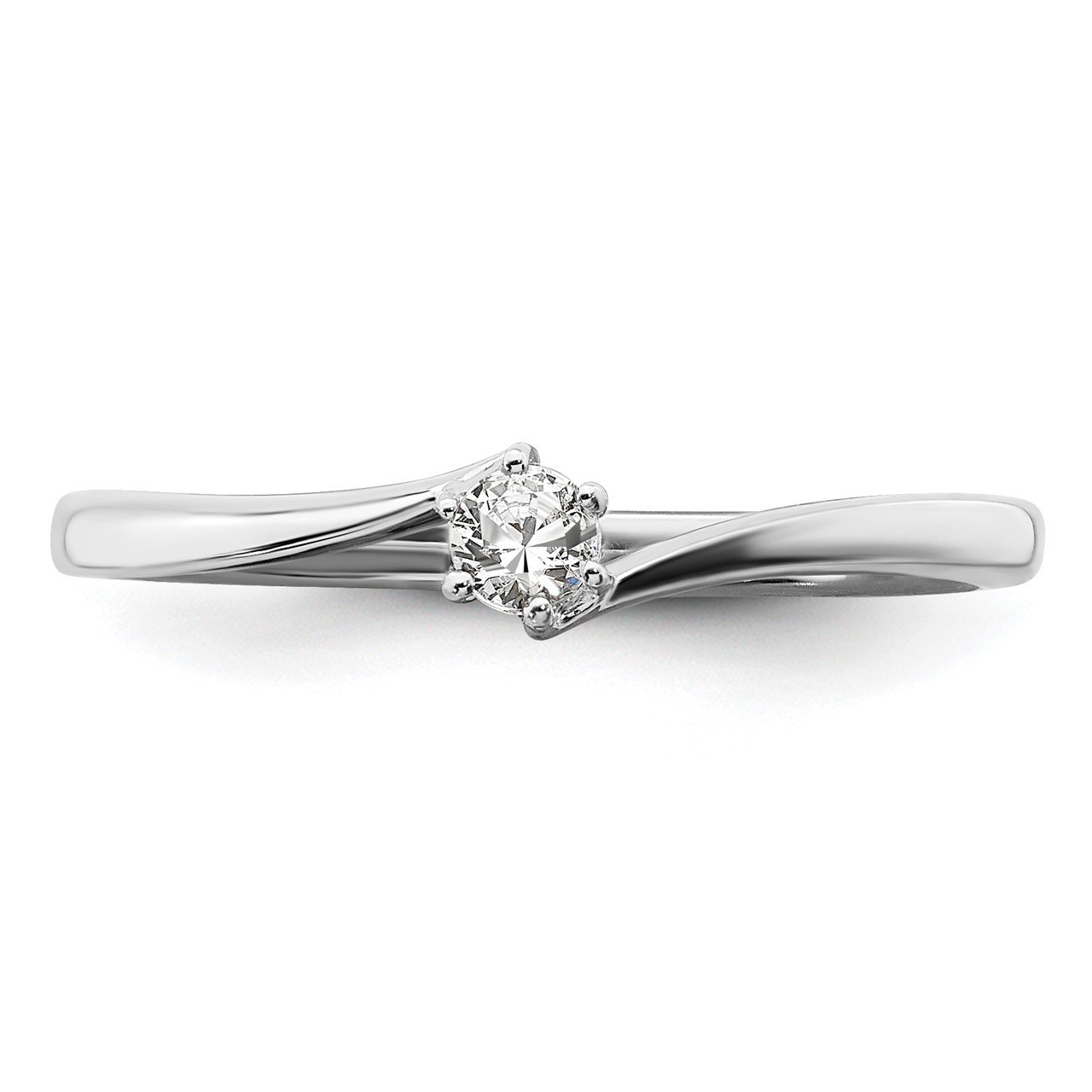 14kw Lab Grown Diamond SI1/SI2, G H I, Off Set Band Promise Ring-3