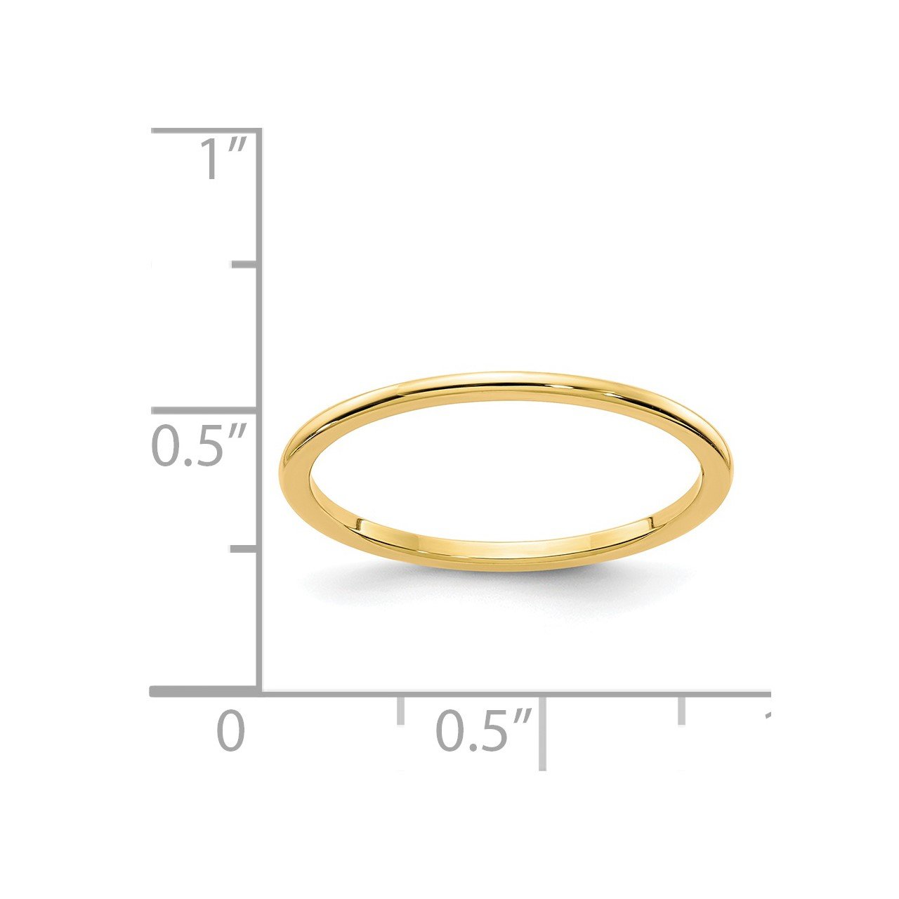 14K Gold 1.2mm Half Round Stackable Band-3