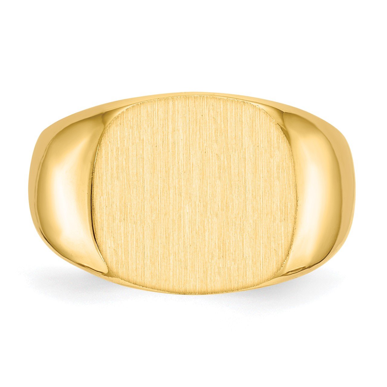 14k 15.5x14.0mm Closed Back Men's Signet Ring-3