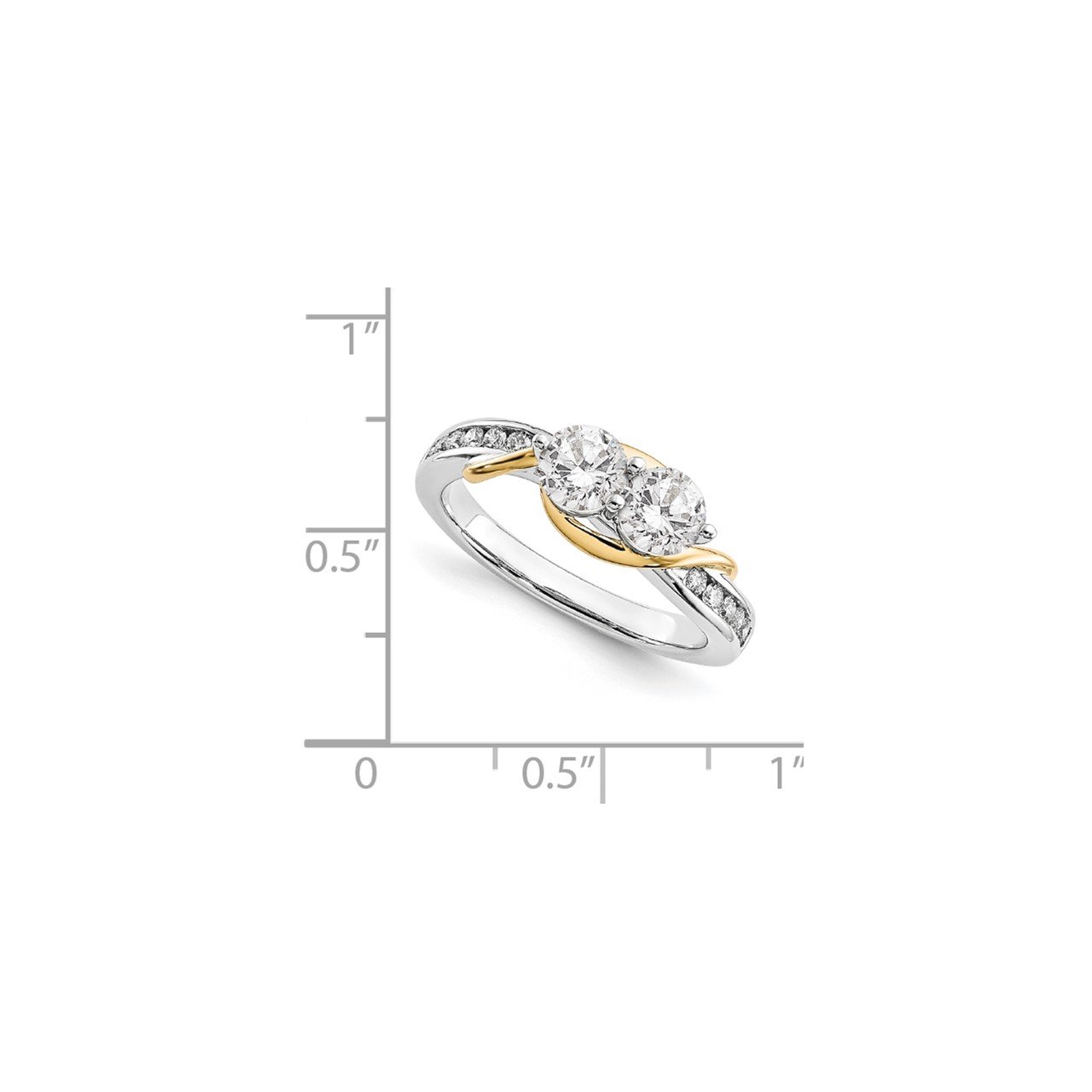 14k White and Yellow Gold Diamond Semi-Mount Ring-6