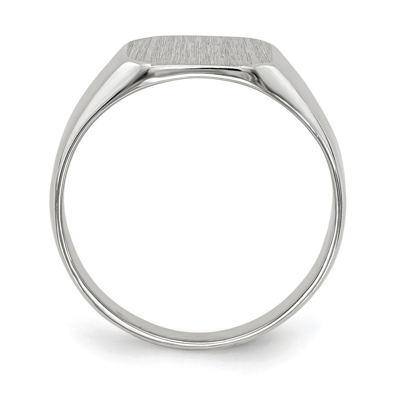 14k White Gold 9.5x10.0mm Closed Back Signet Ring-1