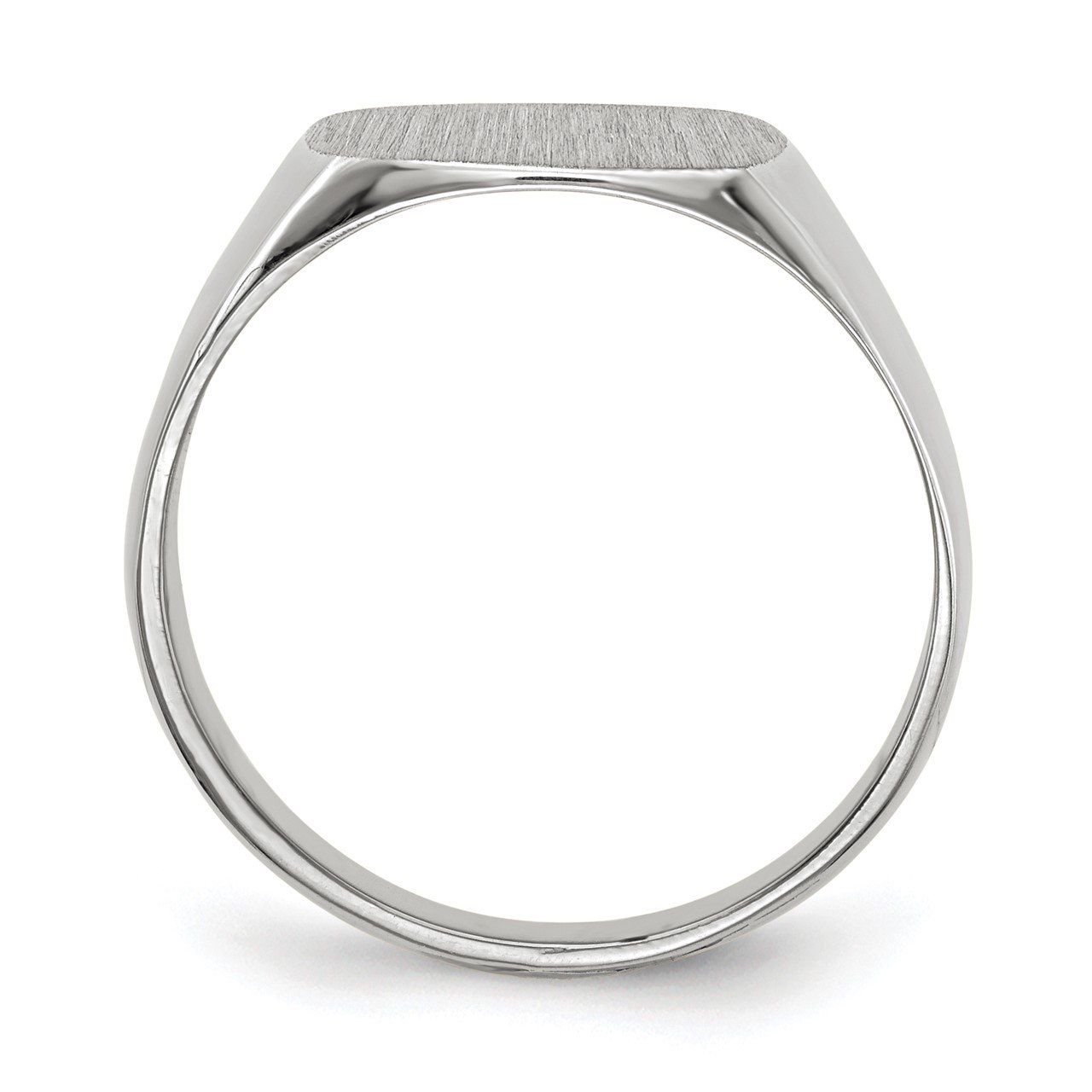 14k White Gold 12.5x12.5mm Closed Back Signet Ring-1