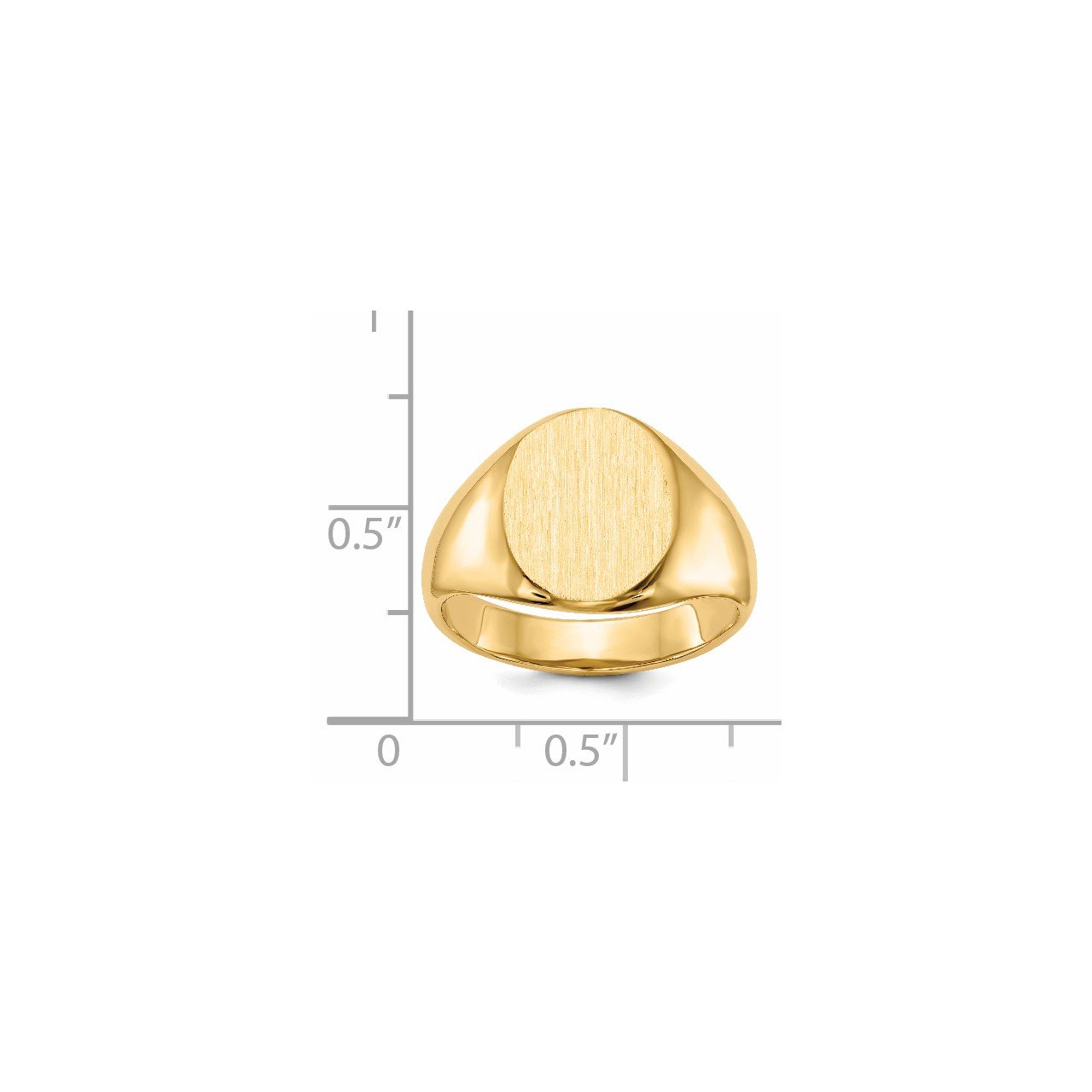 14k 13.5x11.5mm Open Back Signet Ring-4
