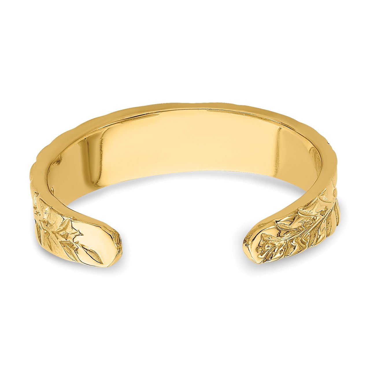 14K Starburst Center with Leaf Trim Toe Ring-5