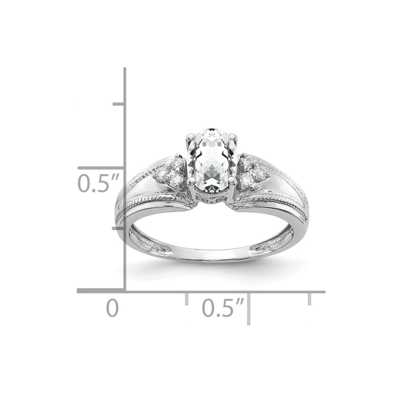 14k White Gold 7x5mm Oval Cubic Zirconia VS Diamond ring-1