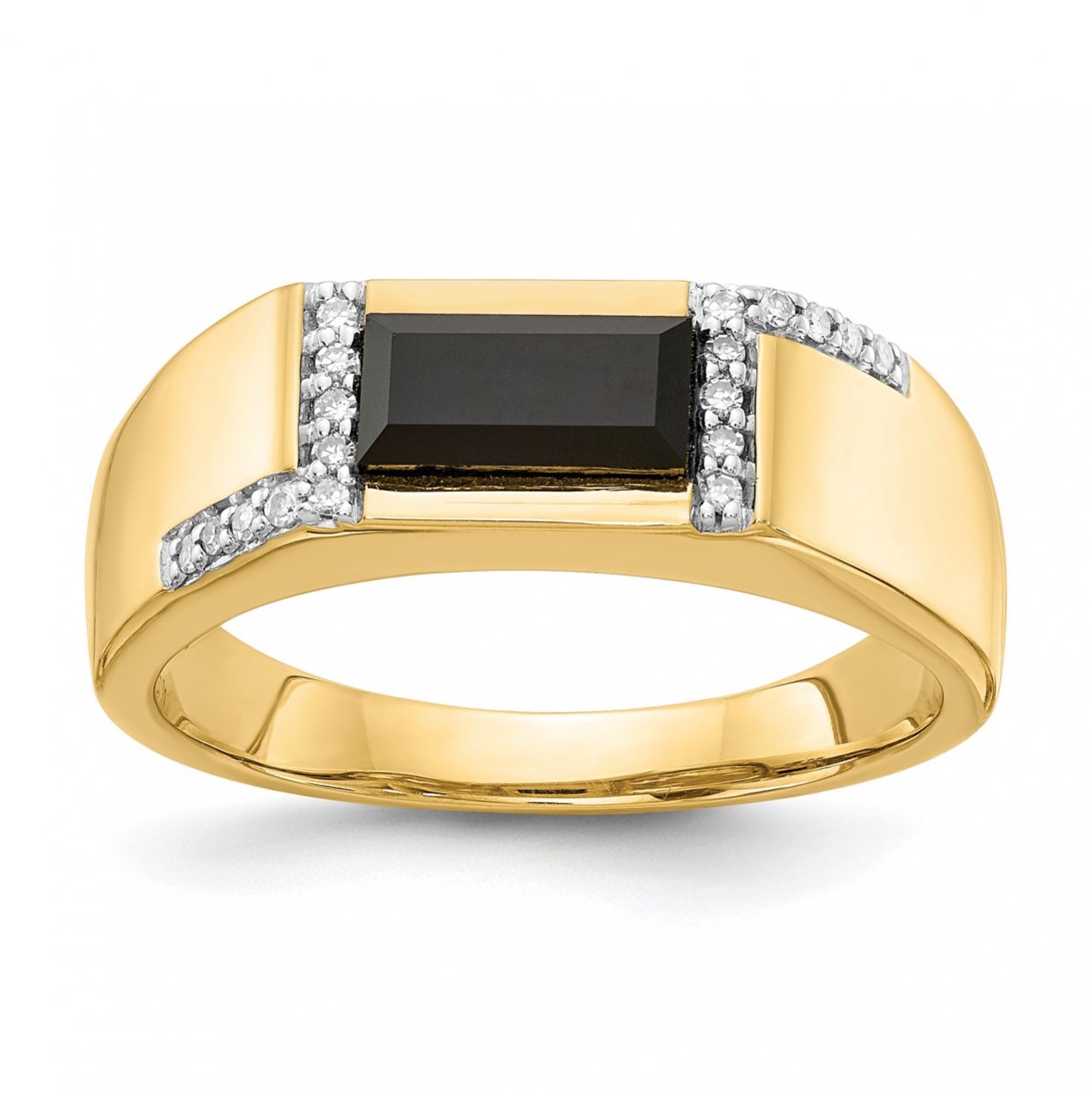 14k Onyx and Diamond Mens Ring | The Gold Store