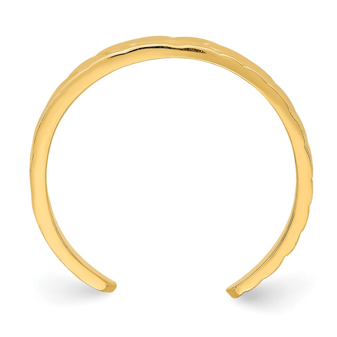 14K Starburst Center with Leaf Trim Toe Ring-1