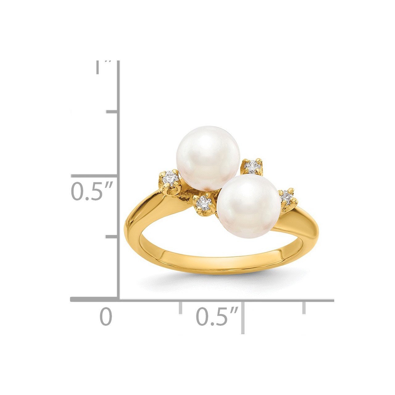 14k 6mm FW Cultured Pearl VS Diamond ring-4