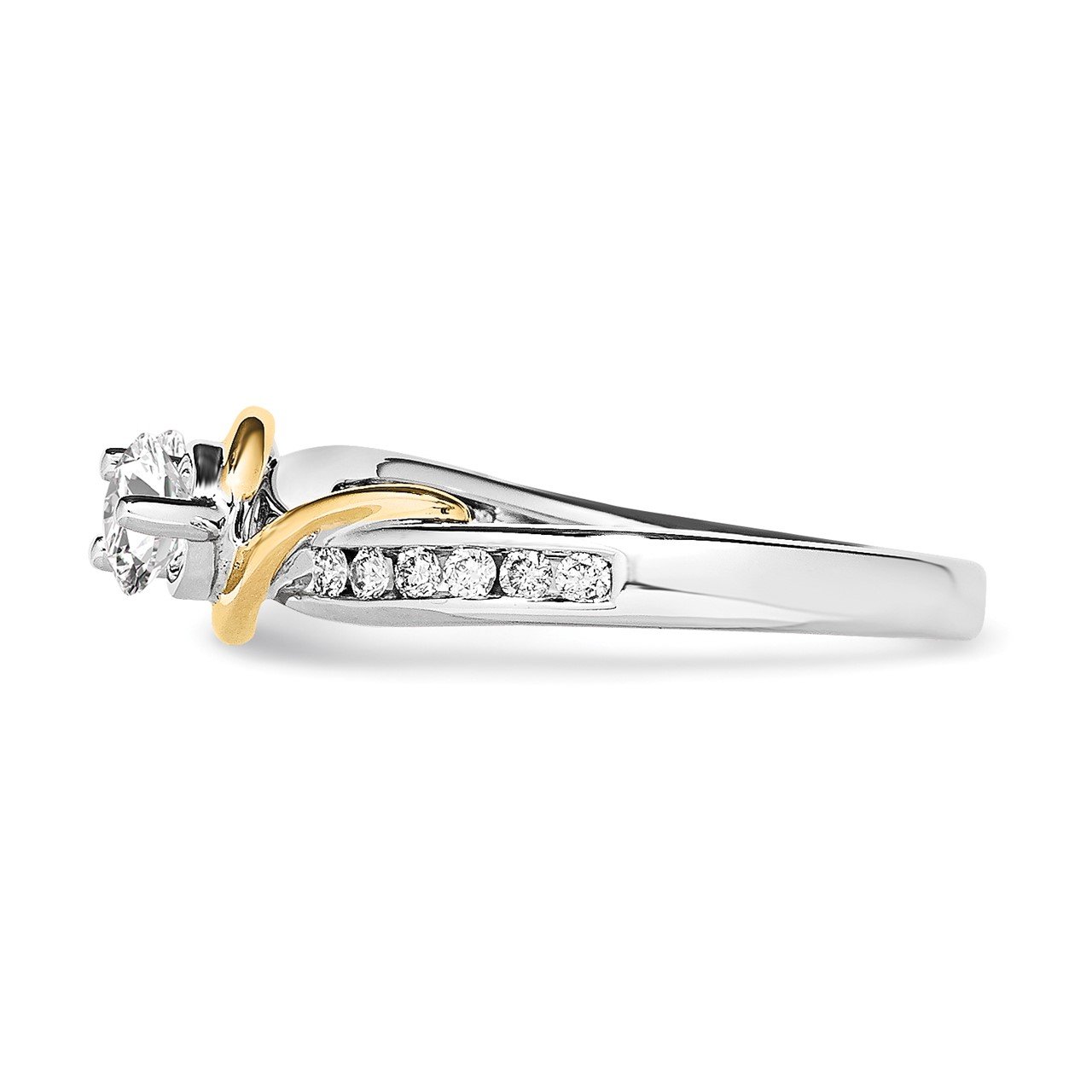 14k White and Yellow Gold Diamond Semi-Mount Ring-2