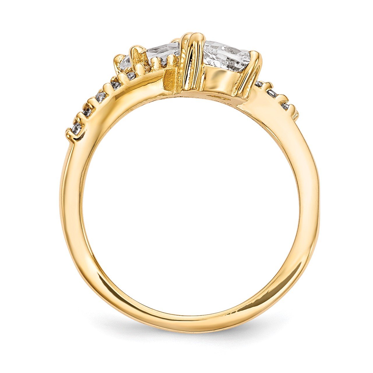 14KY AA Diamond 2-stone Ring Semi-Mount - 5x3 mm center stones-1