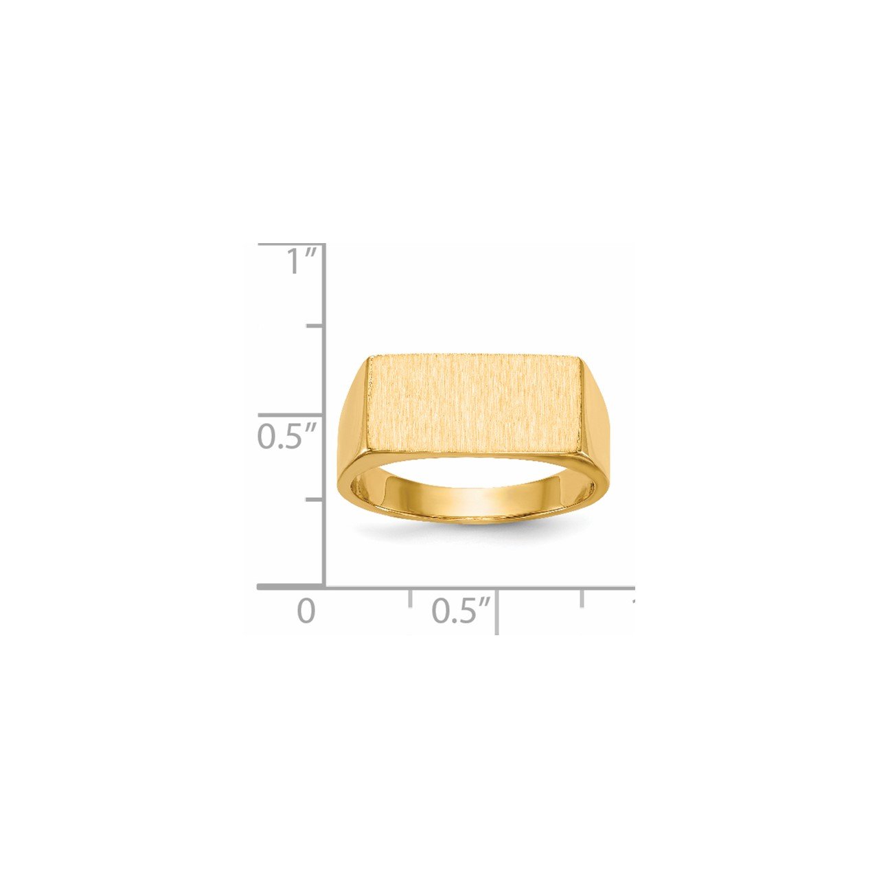 14k 8.0x16.5mm Closed Back Men's Signet Ring-4