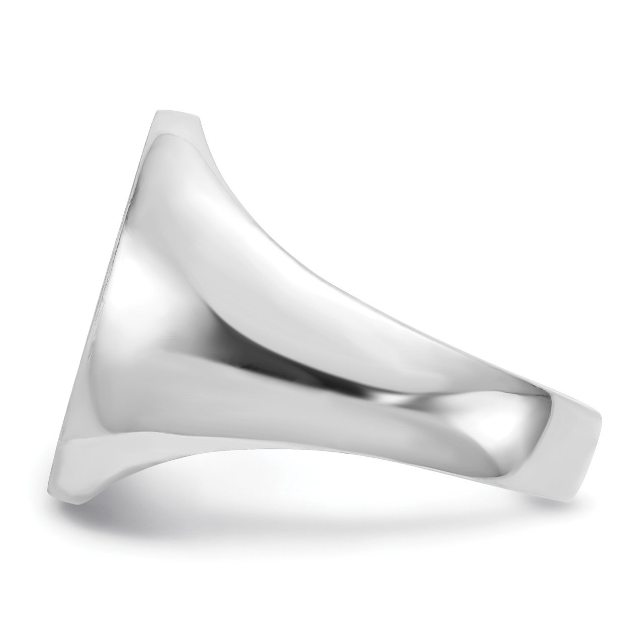 14k White Gold 18.0x14.5mm Open Back Men's Signet Ring-3