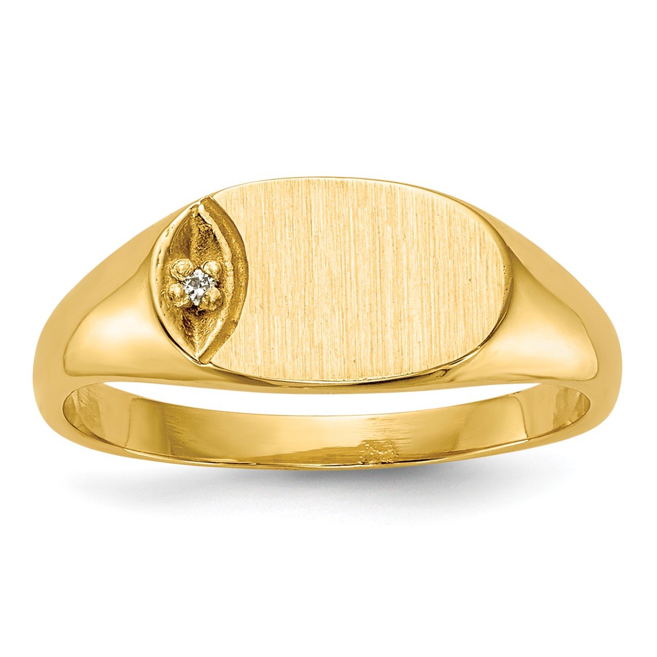 14k Child's AAA Diamond Signet Ring