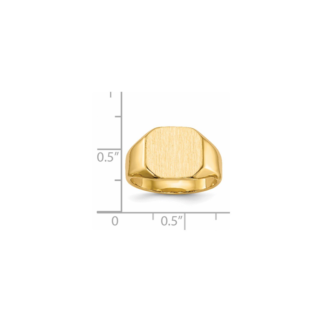 14k 12.5x11.0mm Closed Back Signet Ring-4