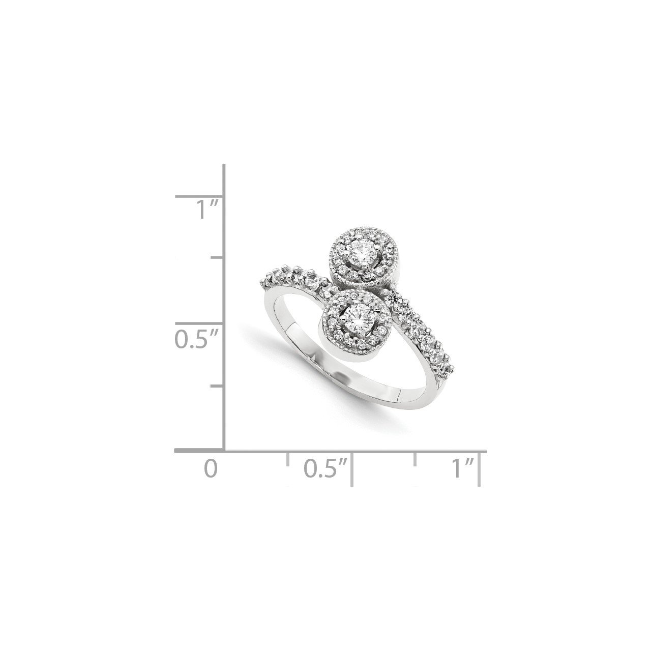 14KW AAA Diamond 2-stone Ring Semi-Mount - 2.3 mm center stones-6