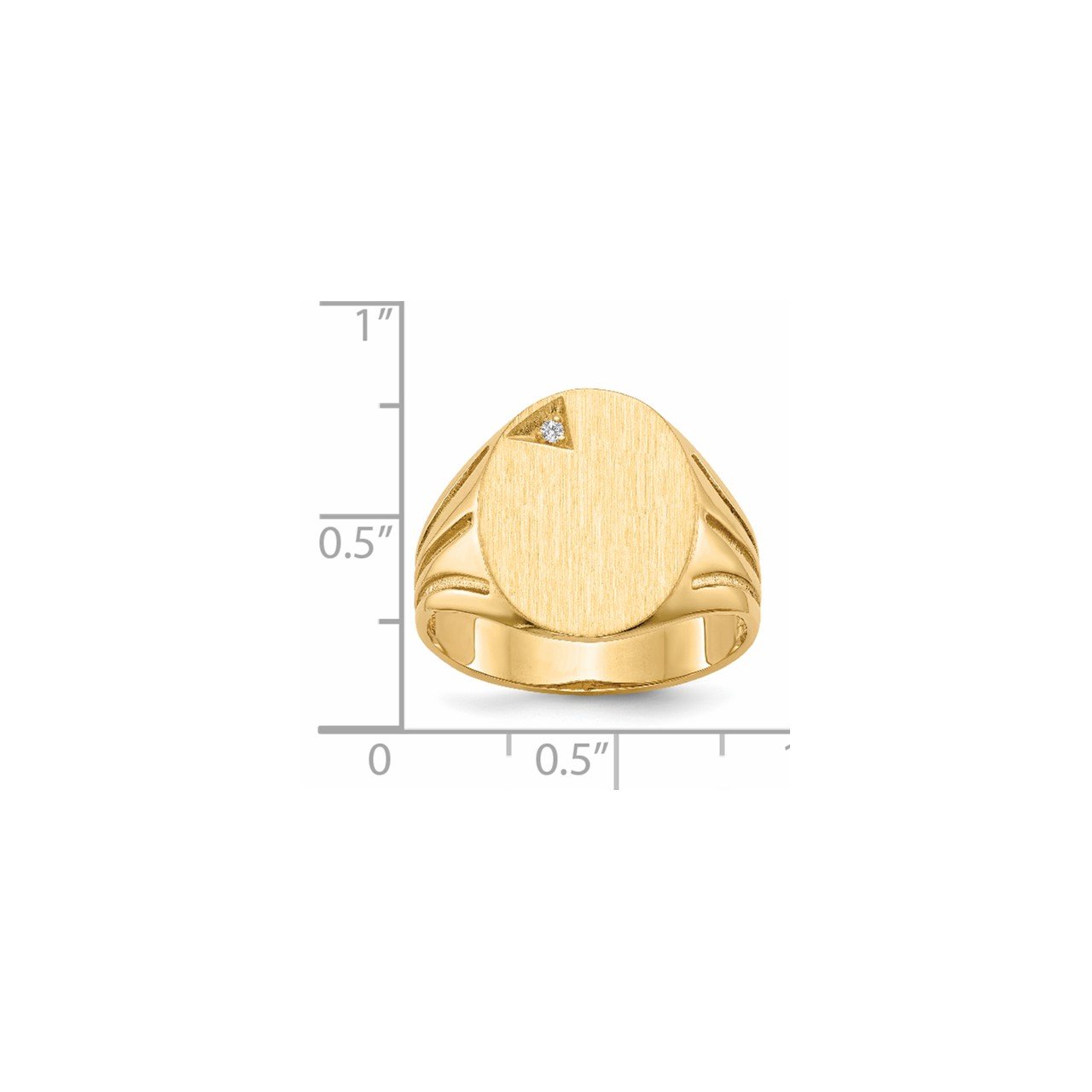 14k 16.0x14.0mm Open Back A Diamond Men's Signet Ring-3