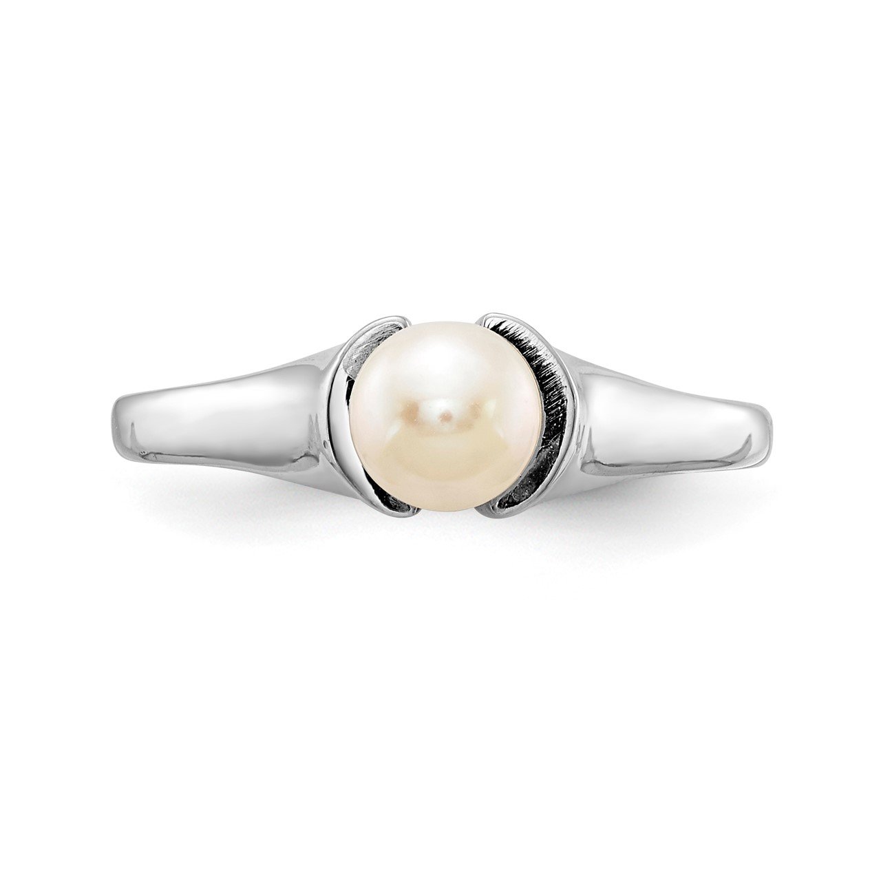 14k White Gold 5mm FW Cultured Pearl Ring-3
