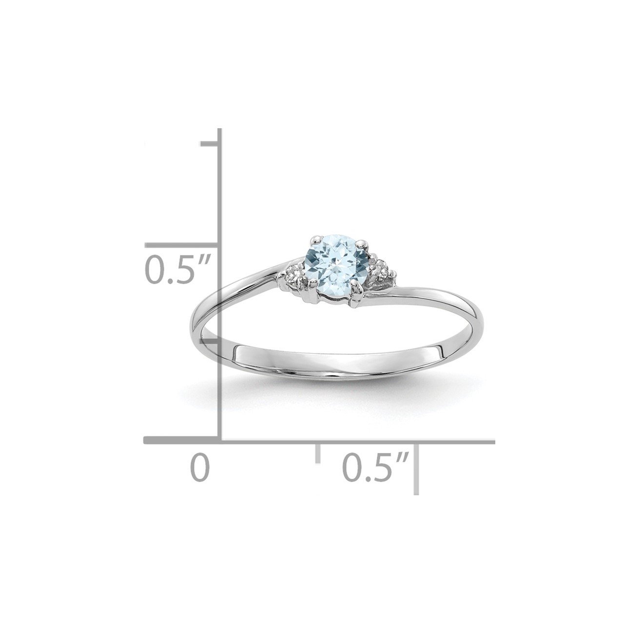 14k White Gold Aquamarine and Diamond Ring-1