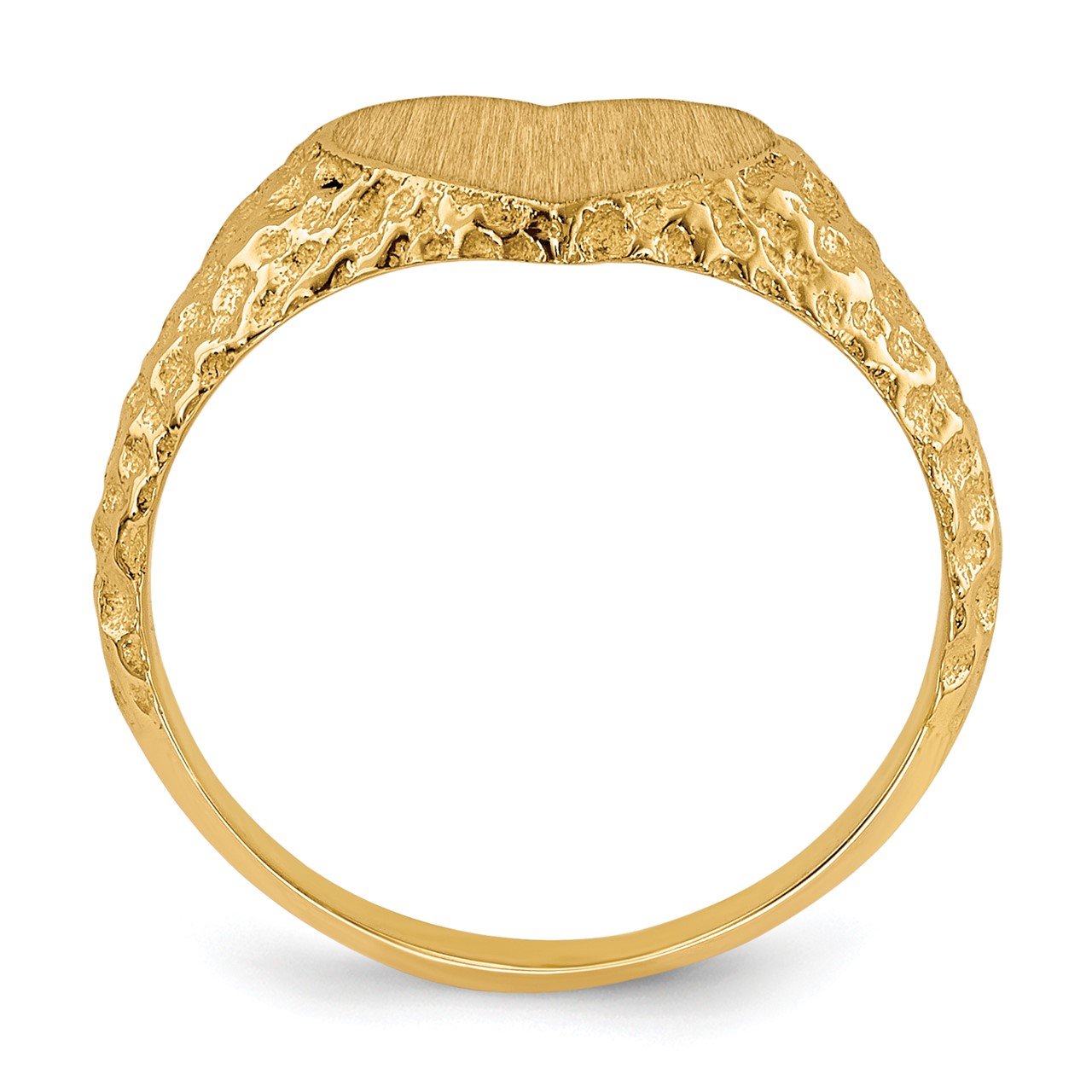 14k 7.5x8.0mm Open Back Heart Signet Ring-1