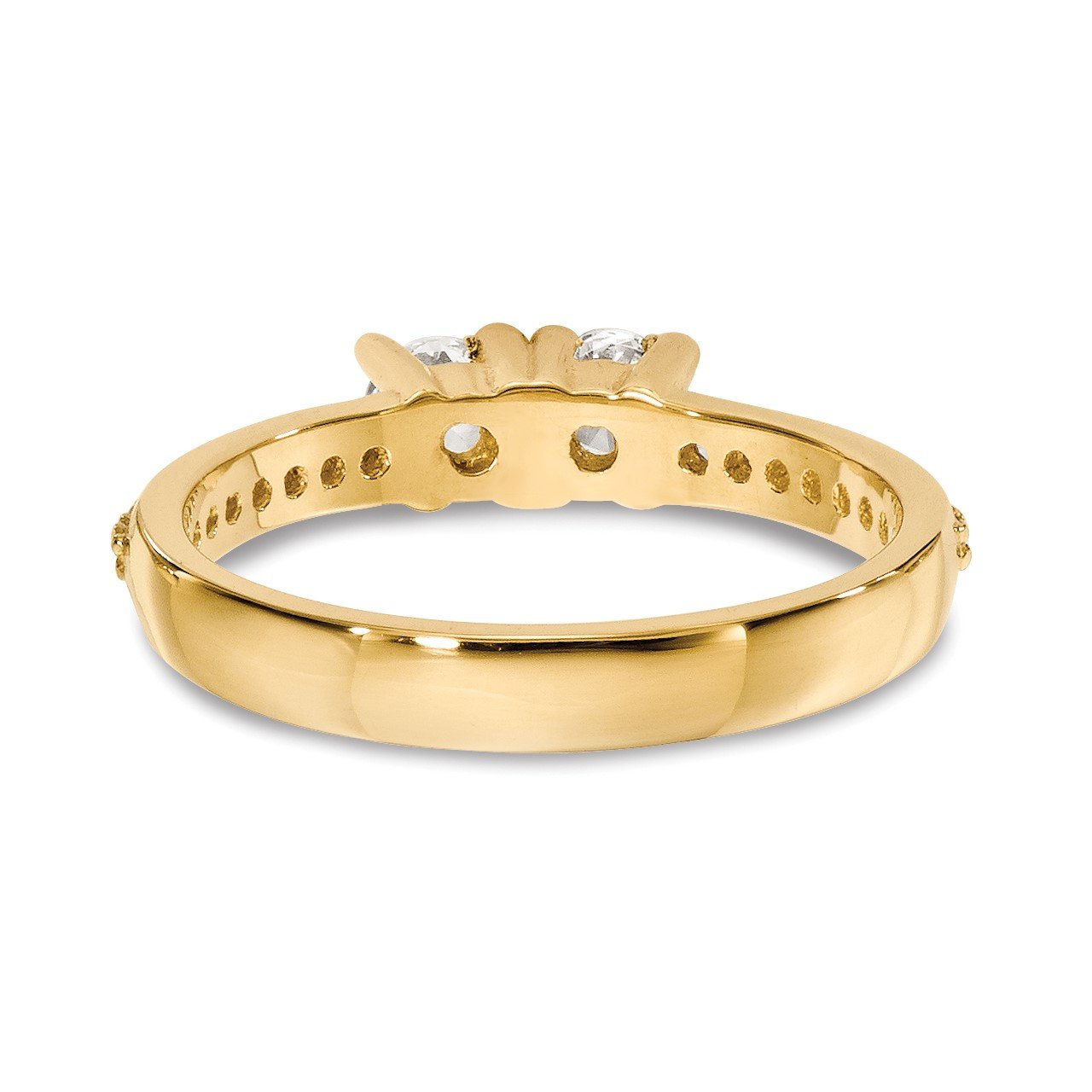 14ky VS Diamond 2-stone Ring Semi-Mount - 2.7 mm center stones-3