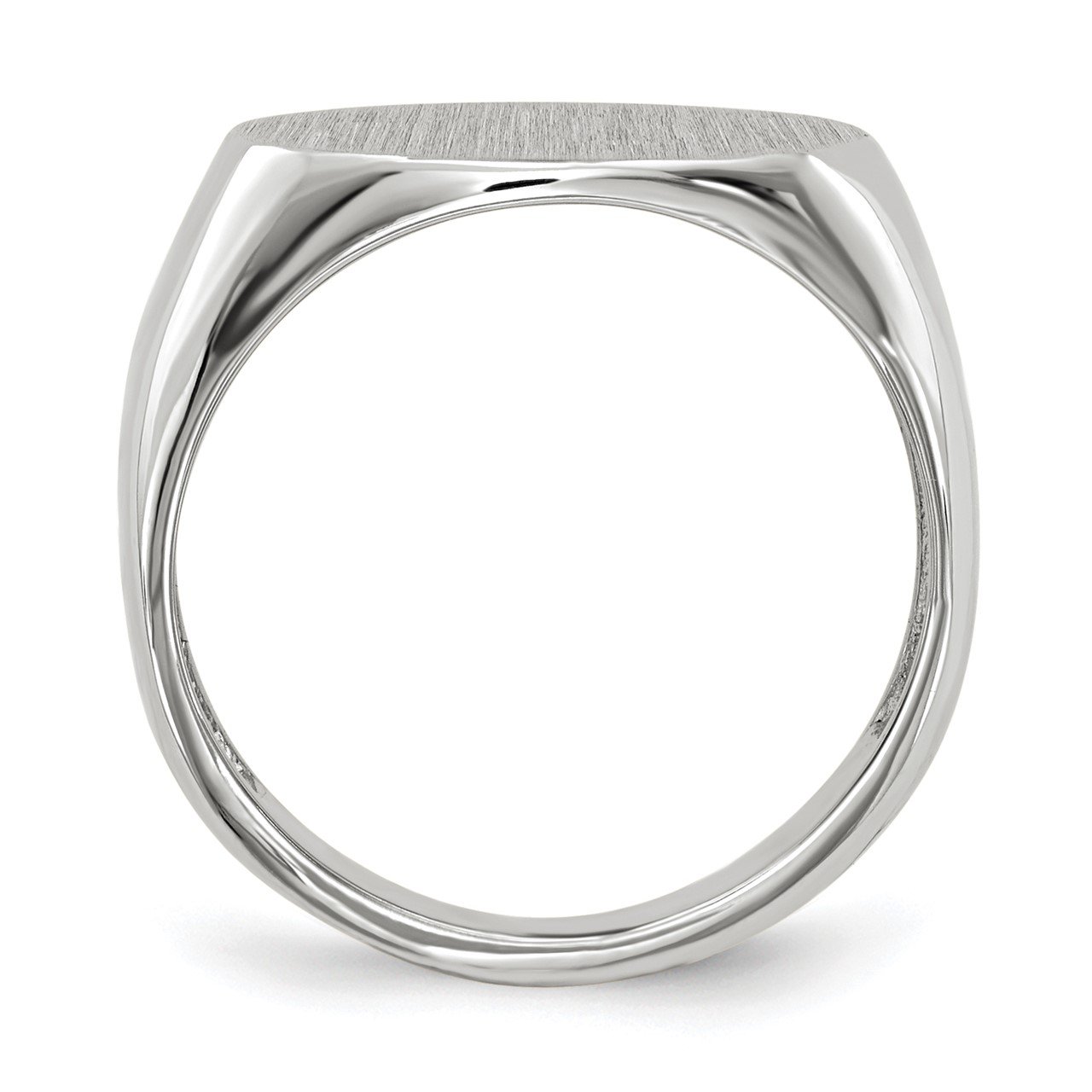 14k White Gold 9.5x15.0mm Open Back Signet Ring-1