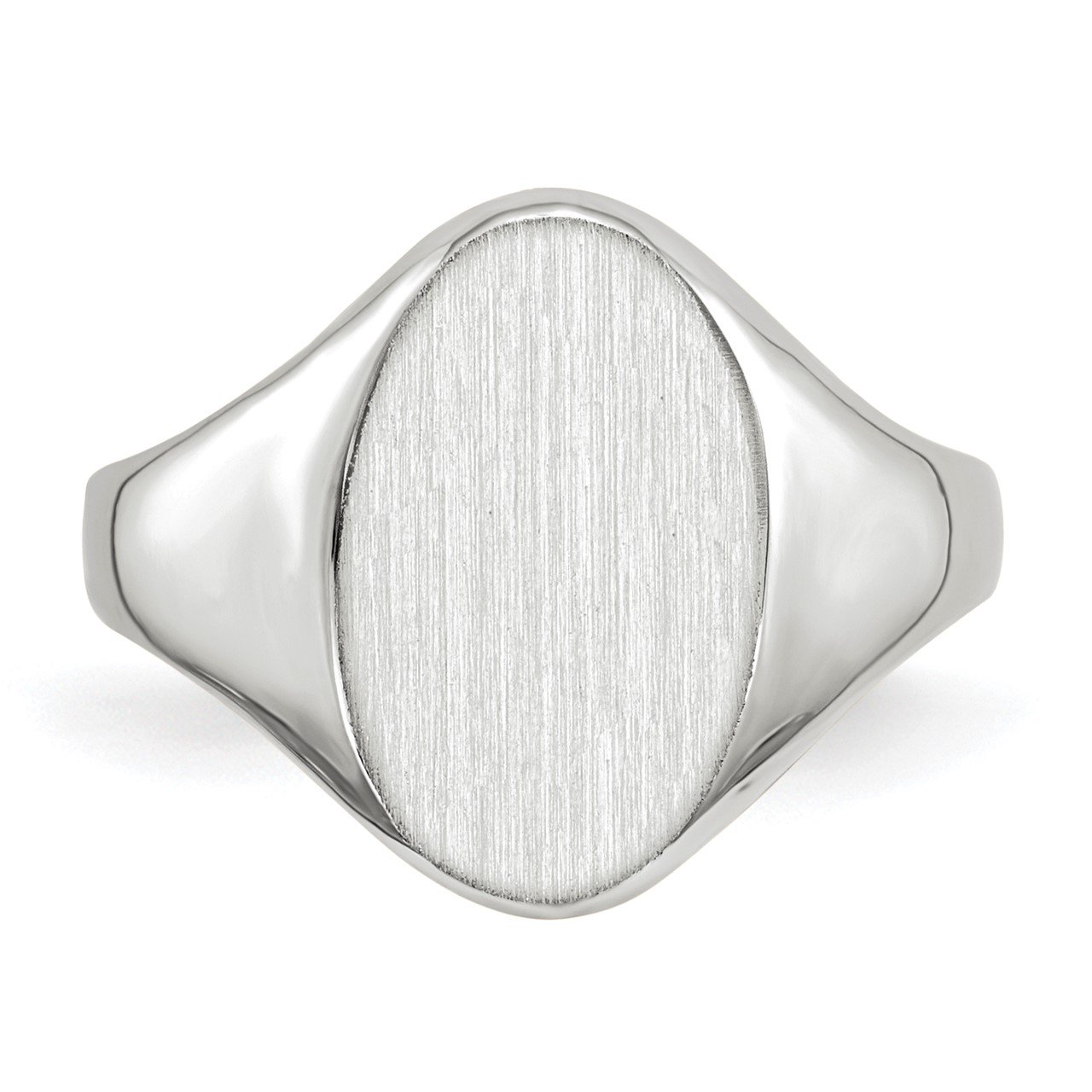 14k White Gold 14.0x9.0mm Closed Back Signet Ring-3