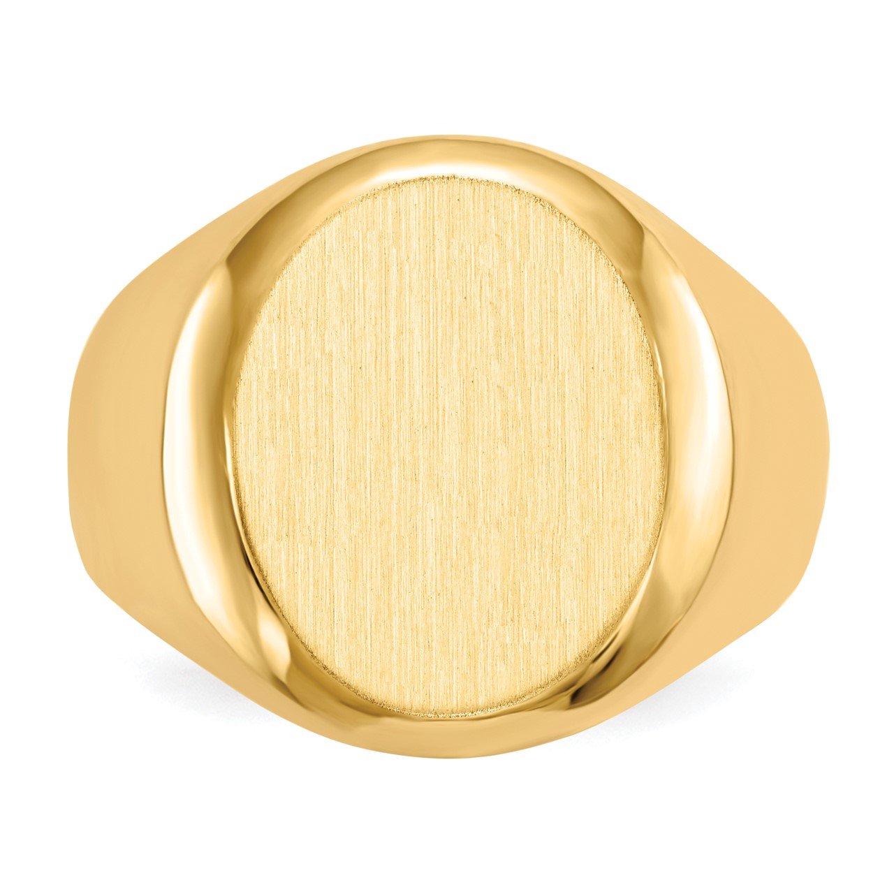 14k 16.5x13.5mm Closed Back Men's Signet Ring-3