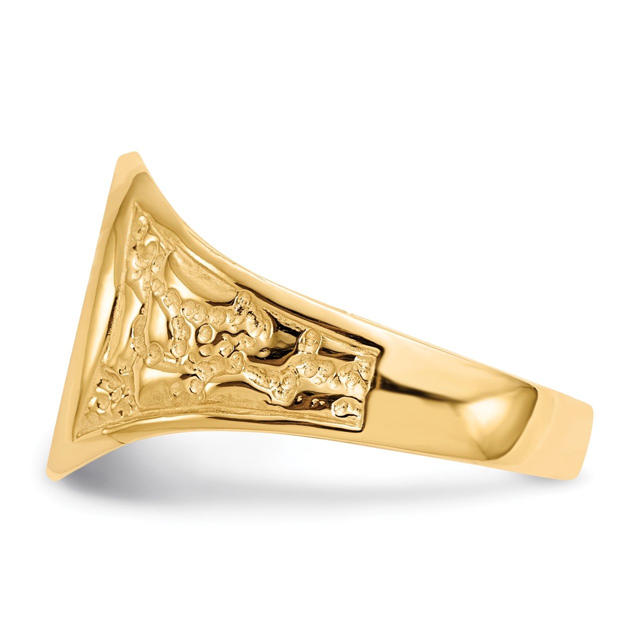 14k 14.5x11.0mm Closed Back Men's Signet Ring-2