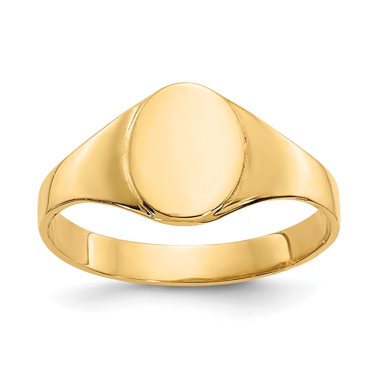 14k High Polished Oval Baby Signet Ring